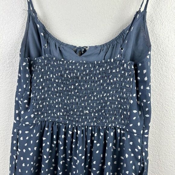Abercrombie & Fitch slate blue print spaghetti strap mini dress size M - Picture 4 of 15